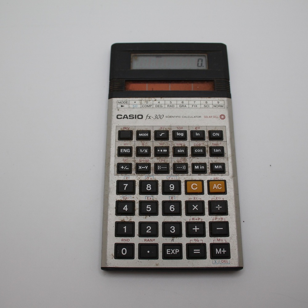Casio fx-300 Scientific‎ Calculator Solar Cell Vintage Retro AS IS